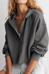 V-neck, pullover, long-sleeved shirt