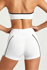 Women's Athletic Twist-Waist Color Block Tummy Control Short