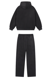 Zipper-fastened hoodie and pants set