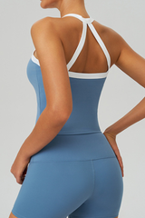 Stitched-in-place sports vest