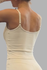Women's Square Neck Thin Strap Sports Cami Tank Top