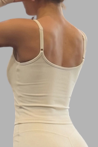 Women's Square Neck Thin Strap Sports Cami Tank Top