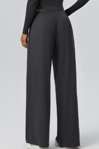 Women's Drawstring High Waist Drape Wide Leg Casual Pants