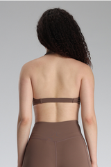 Women's Halter Neck Twist Front Deep V Sports Yoga Bra