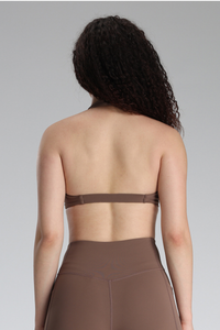 Women's Halter Neck Twist Front Deep V Sports Yoga Bra