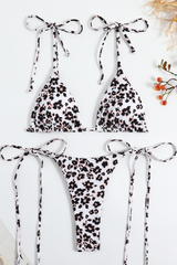 Women's Daisy Print Halter High Waist Tie Bikini Set - 2pcs