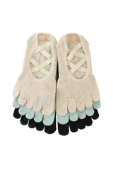 Women's Rainbow Yarn Strappy Yoga Grip Five-Toe Socks