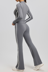 Striped high-waisted yoga set