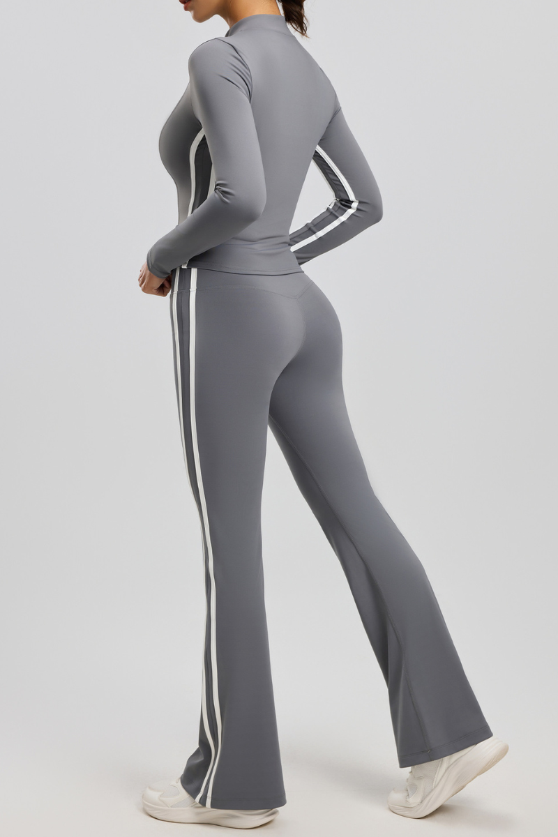 Striped high-waisted yoga set