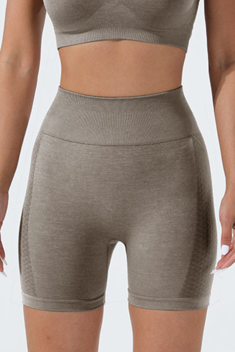 Women's Sports Pleated Buttocks Lift  Seamless Shorts