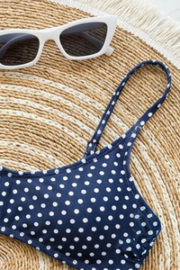 Women's Polka Dot U-Neck Halter High Waist Triangle Bikini