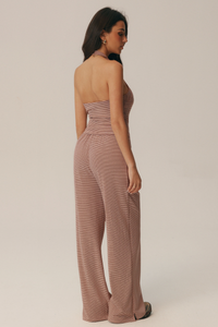 Women Vintage Striped Set: Halter Tank Top & Casual Pants