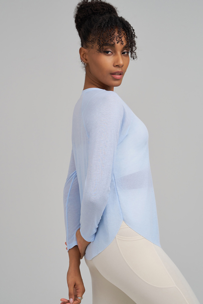 Mesh fitness sport long-sleeved garment