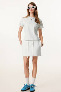 Women's Summer A-Line Set - Casual Campus Solid Short Sleeve