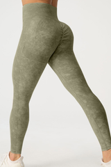 Women's Seamless Pleated Slim Yoga Leggings