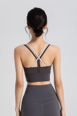 Women's Double Thin Strap Crisscross Back Cropped Tank Top
