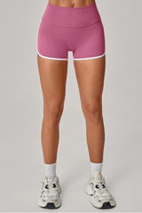 Color-contrast patchwork yoga shorts