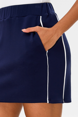 Women's Color-Block Strap Side Pocket Sports Mini Skirt