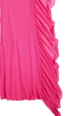 Women's High Waisted Sheer Mesh Ruffle Wide Leg Beach Pants