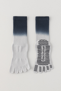 Women's Gradient Separator Anti-Slip Yoga Crew Cotton Socks