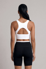 Women's Striped Sports Bra & Bike Shorts 2Pcs Workout Set