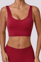 Women's U-neck Wide Straps Backless Sports Yoga Bra