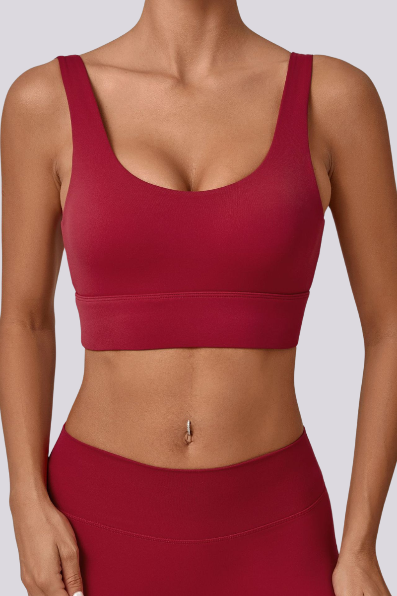 Women's U-neck Wide Straps Backless Sports Yoga Bra