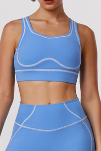 Women's Color-Blocked Open-Back Shaping Sports Bra