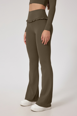 Women's High Waist Lace Solid  Sporty Flared Pants