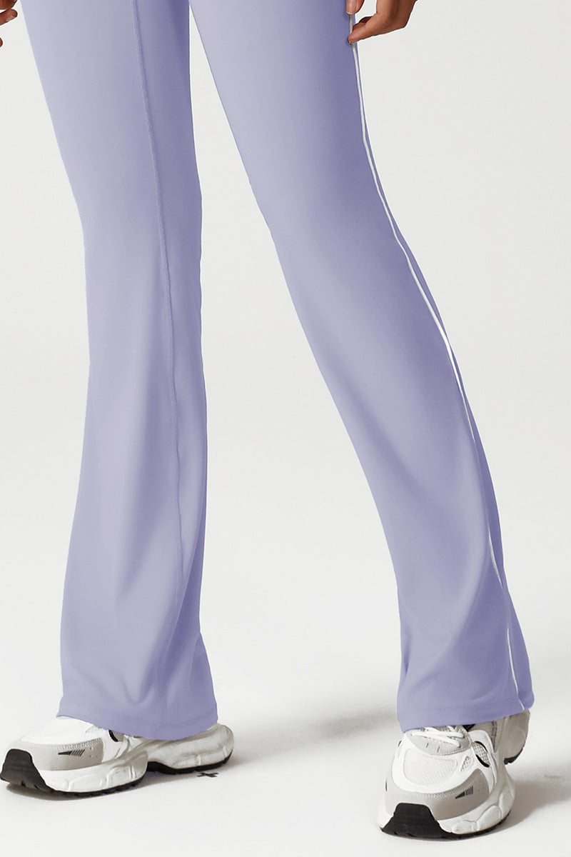 Women Seamless High Waisted Flared Yoga Set: Stand Collar Jacket + Flared Leggings
