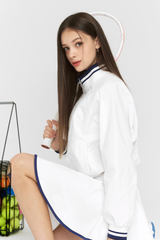 Women's Fall Color Block Tennis Sport Quarter Zip Sweatshirt