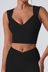 Women's V -Neck Cropped  Sports Yoga Tank Top