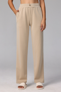 Women's Modal Air Layer Solid Sports Straight-Leg Pants