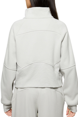 Women's Fall Half‑Zip Stand Collar Cropped Fleece Sweatshirt