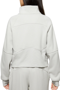 Women's Fall Half‑Zip Stand Collar Cropped Fleece Sweatshirt