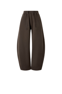 Unisex Fall Streetwear Curved Scimitar Wide‑Leg Sweatpants