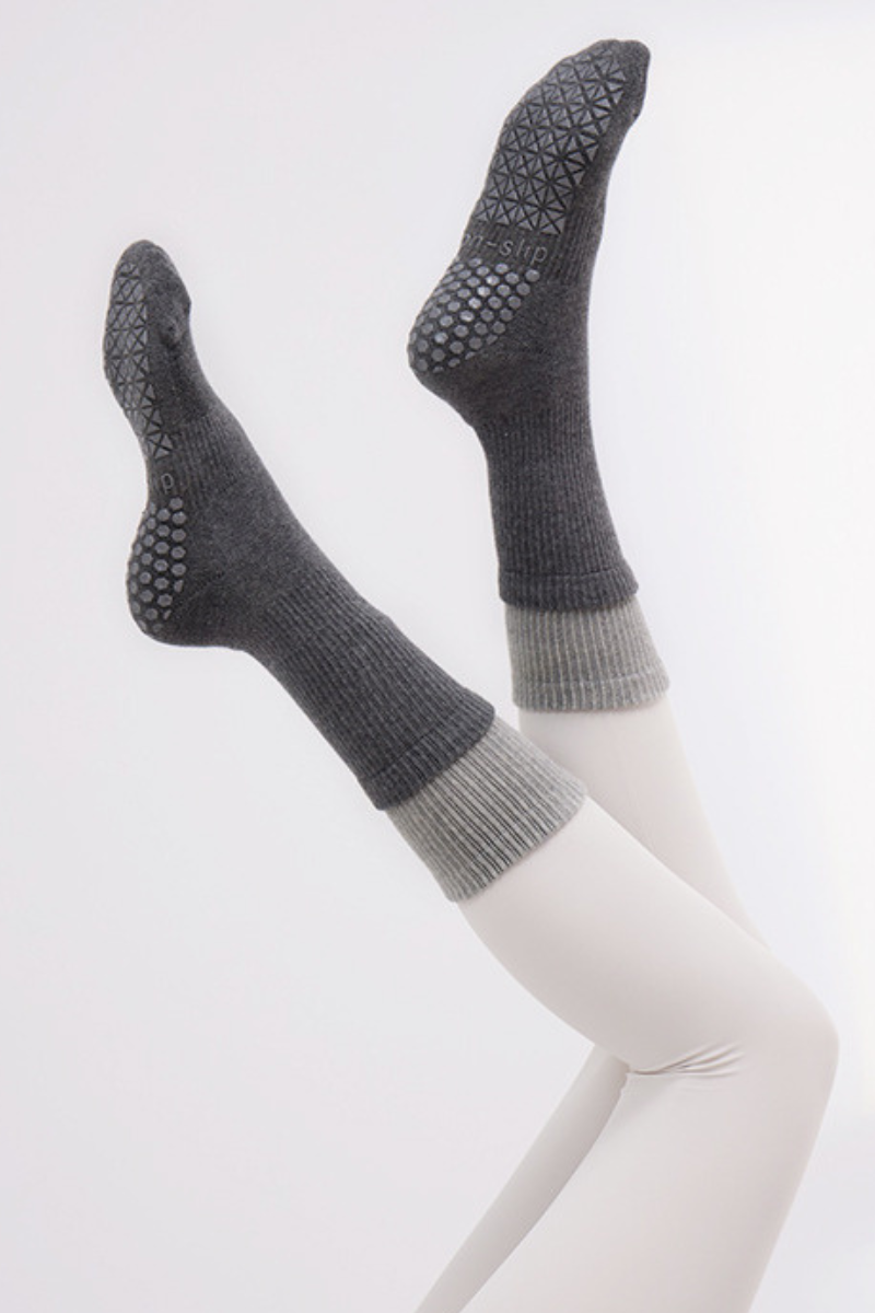 Women's Double-Layer Color-Block Yoga Grip Five-Toe Socks