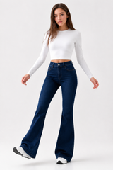 Women's High Waist Stretch Slim Flare Jeans