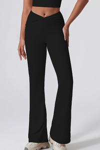 Women's Athletic Twist Front High-Stretch Yoga Flared Pants