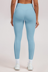 Women's Athletic High-Waisted Pleated Seamless Yoga Leggings