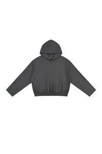 Men's Fall Boxy Cropped Kangaroo Pocket Drop-Shoulder Hoodie