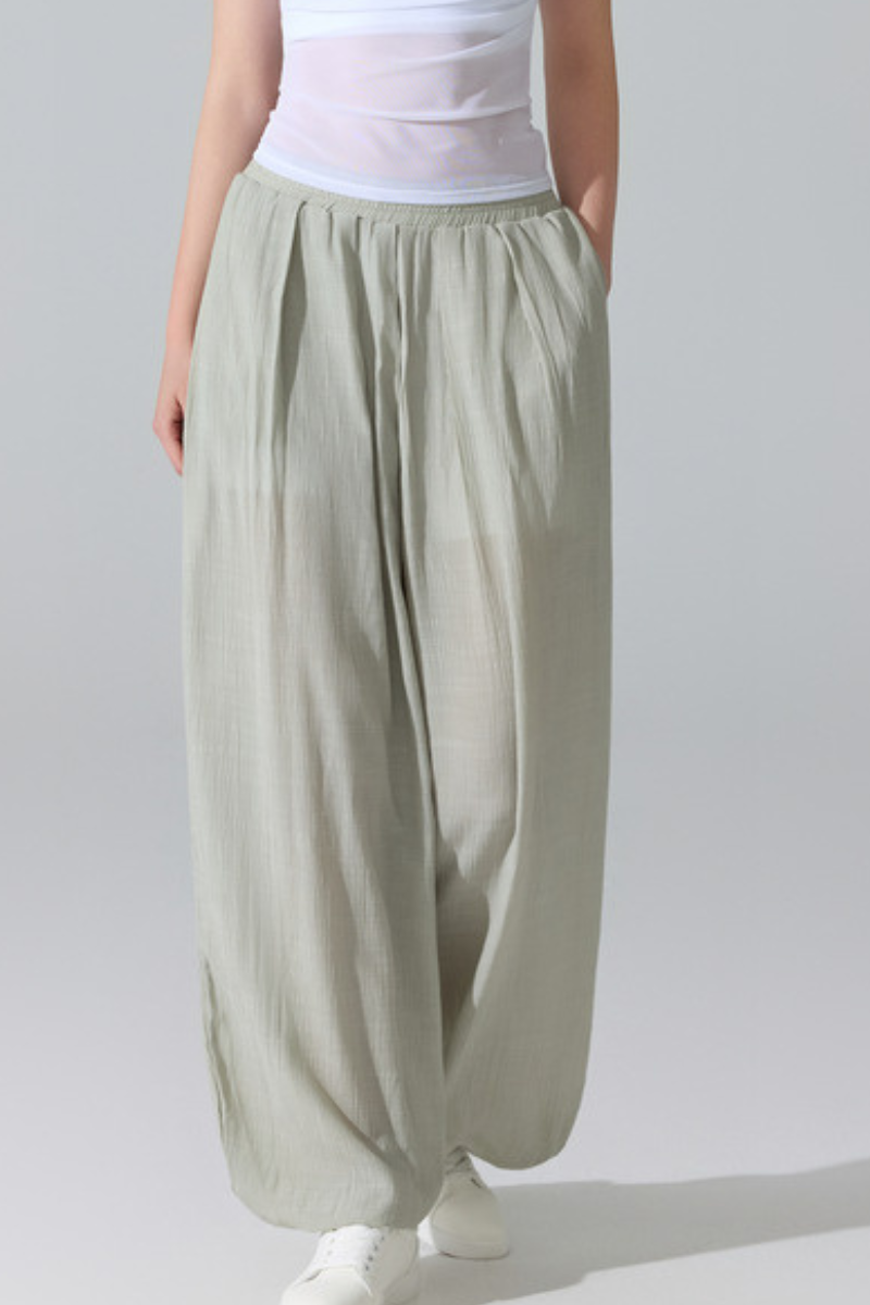 Women's Lightweight Elastic Waist Loose Fit Harem Casual Pants