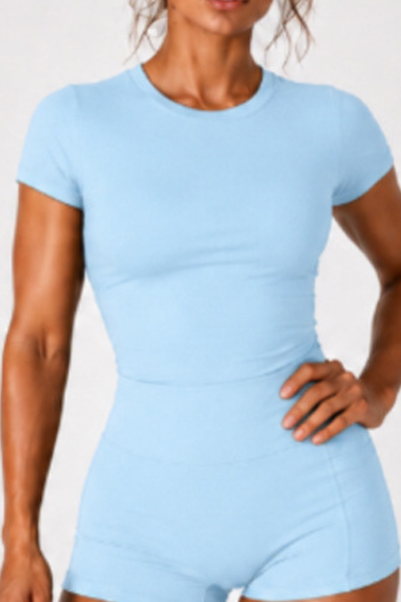 Women's Summer Round-Neck Slim Fit Athletic T-shirt