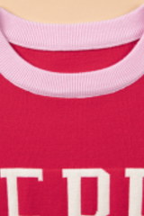 Women's Fall/Winter Christmas Color Block Sweat MERRY Letter