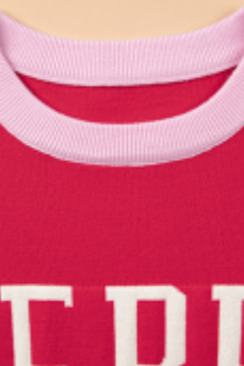 Women's Fall/Winter Christmas Color Block Sweat MERRY Letter