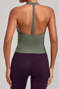 Women's V-neck Quick-Dry Fitting Sports Tank Top