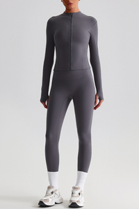 Women's Bare Feel Slim Fit Stand Callor Jacket & Leggings Yoga Set