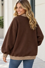 Women's Fall Custom Polka Dot Embroidery Mockneck Sweatshirt