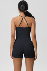 Women Workout Set: Quick Dry Sports Bra + High Waist Shorts