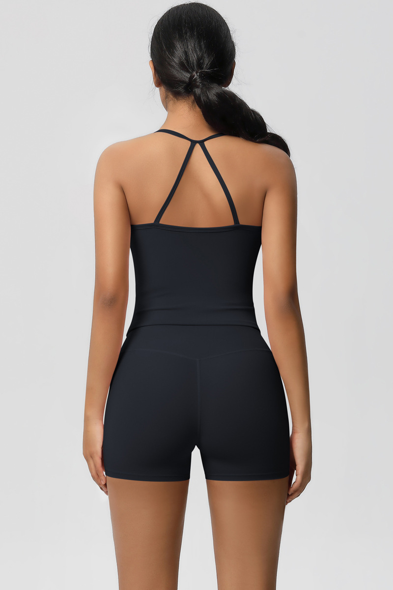 Women Workout Set: Quick Dry Sports Bra + High Waist Shorts